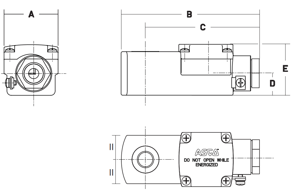 ASCO WBLP Ex e mb Operators | Dimensions (mm)