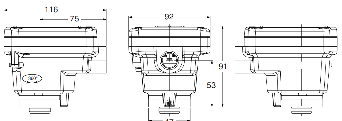 ASCO WSCR WSCREM WSCRIS Valve Operators | Dimensions (mm)