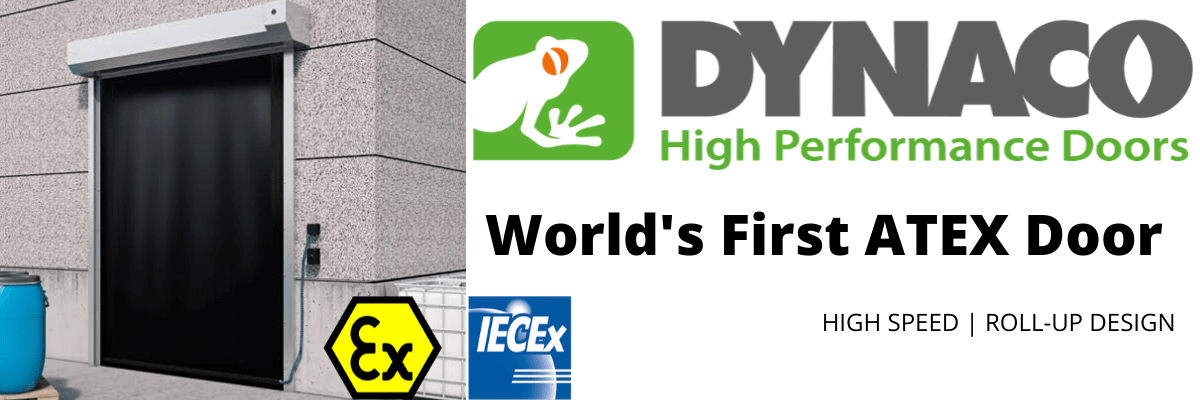 The Dynaco range of High Speed Roll-up Doors include options for interior and exterior applications for use in explosive gas and dust atmospheres.