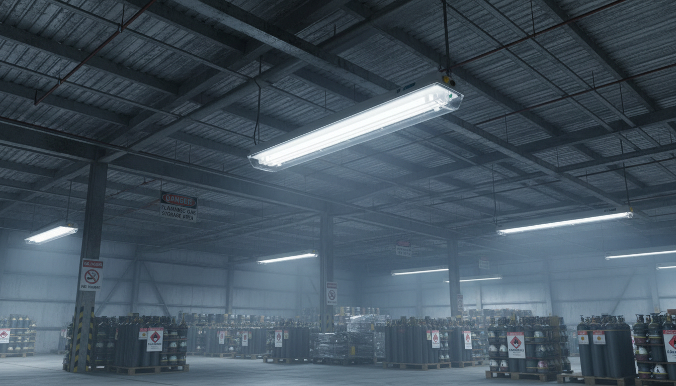 CEAG eLLK92 800A Linear Light Fitting in Warehousing Environment CEAG eLLK92 800A Linear Light Fitting in Warehousing Environment