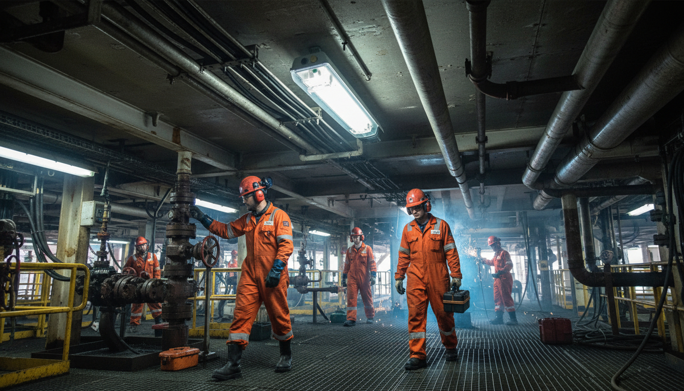 Eaton CEAG eLLK92 Linear Light Fitting in Offshore Oil & Gas Rig Environment