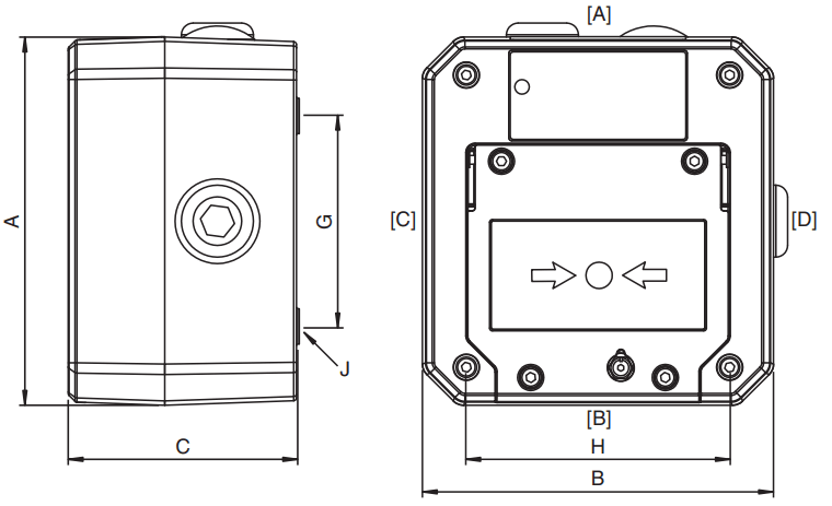 Manual Call Point Ex de IIC GRP | Dimensions