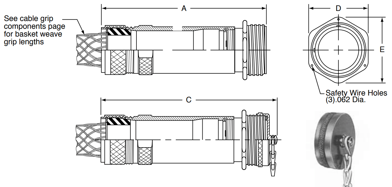 Amphenol Star-Line In-Line Receptacle | Dimensions