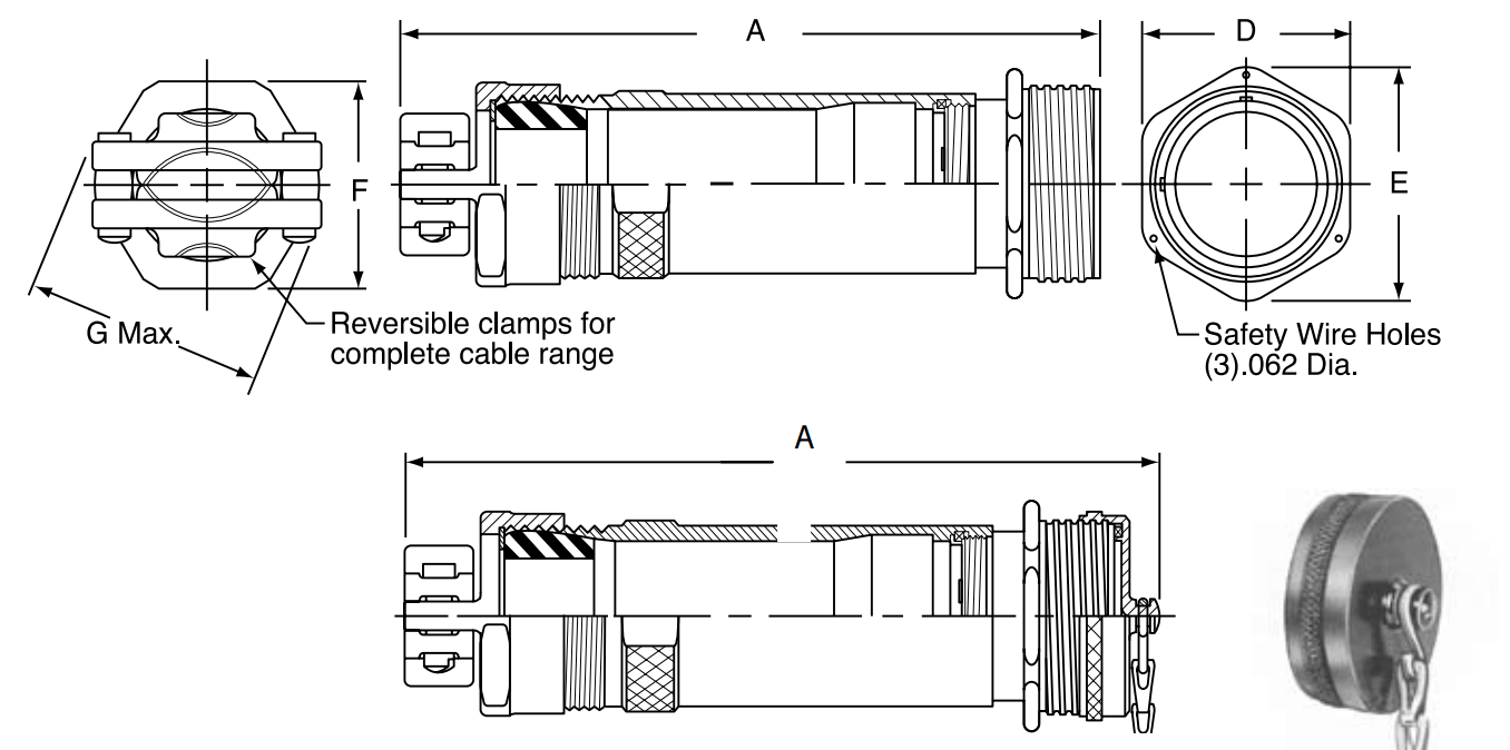 Amphenol Star-Line In-Line Receptacle | Dimensions