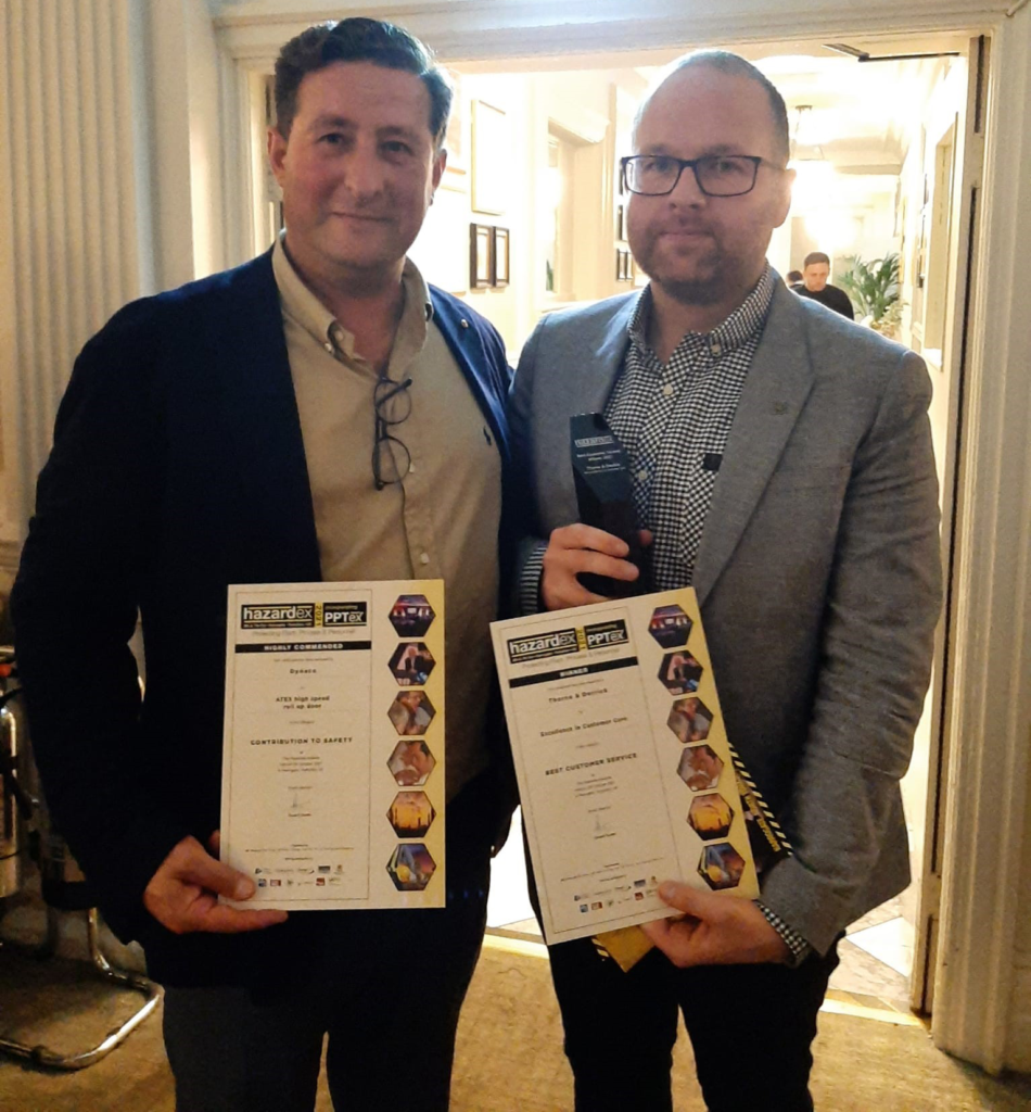 Congratulations to Dynaco + Yves Degroote for being Highly Commended in the Contribution To Safety Category for their ATEX High Speed Roll Up Door