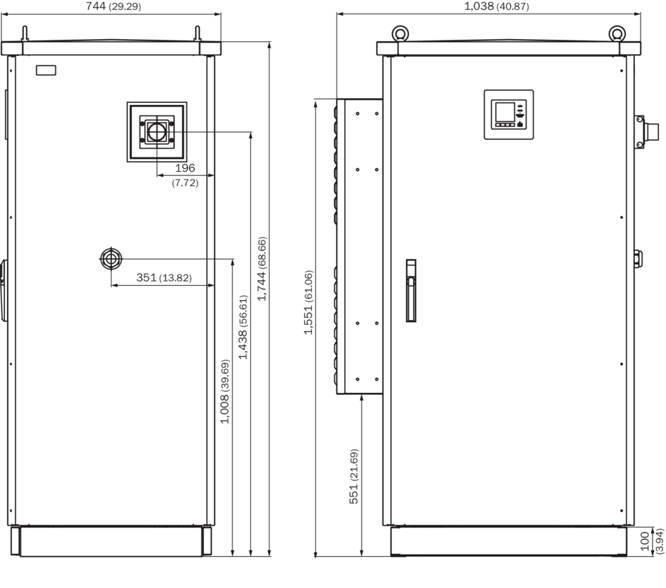 SICK MERCEM300Z System | Dimensions in mm (inch)