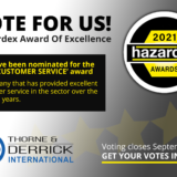 Vote For Us: Thorne & Derrick Nominated For Hazardex 2021 Award Of Excellence