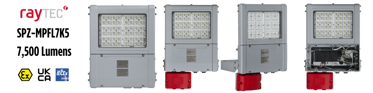 SPZ-MPFL7K5 ATEX Flood Mid Power Light Zone 2 (Mid Power) 7,500 Lumens SPZ-MPFL7K5 ATEX Flood Mid Power Light Zone 2 (Mid Power) 7,500 Lumens