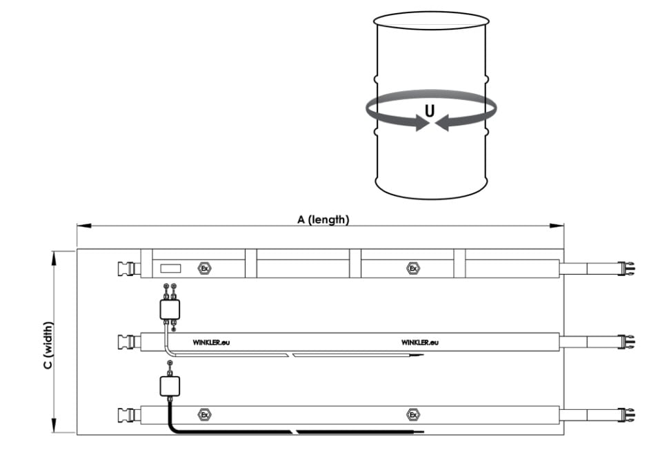 Drum Heater Dimensions
