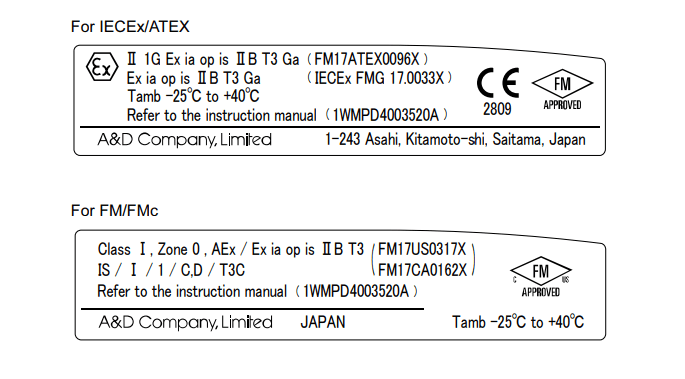 Hazardous Area Labels for Balances