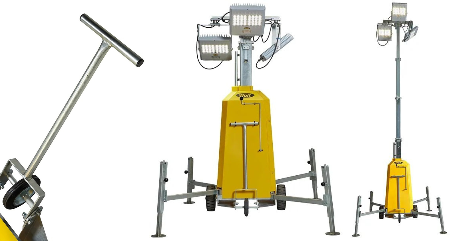 The Wolf Towerlite is easily manoeuvrable using the integral handle. The height can also be extended to 5.5m