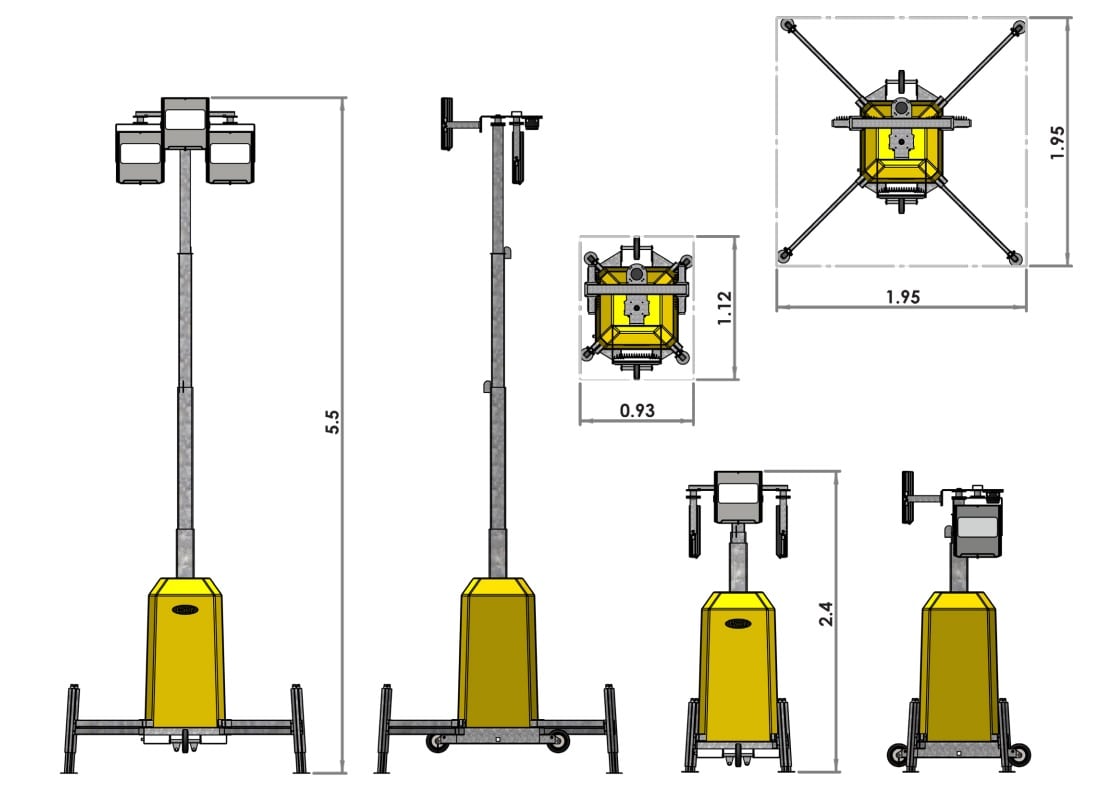 Wolf TowerLite Dimensions