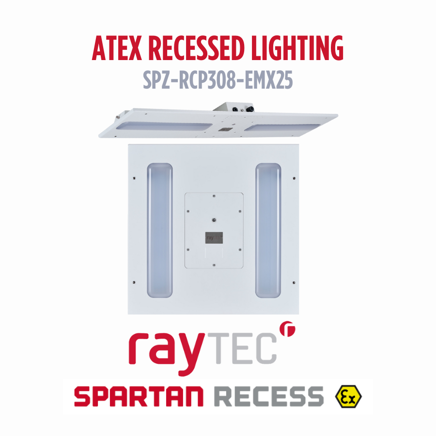 SPARTAN Recess Zone 2 Recessed Plank Emergency Hazardous Area Lights | SPZ-RCP308-EMX25 