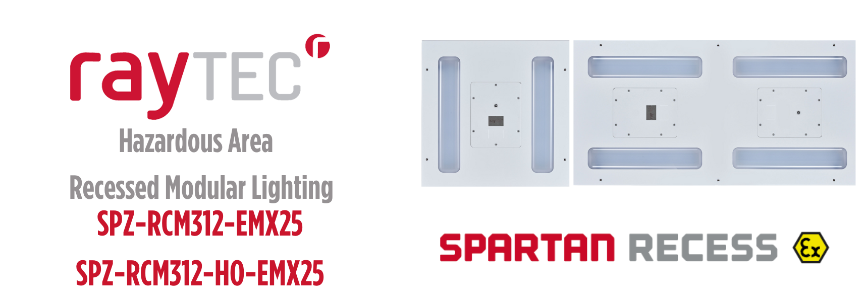 SPARTAN Recess Zone 1 Modular Emergency ATEX Recessed Lighting SPX-RCM312-EMX25