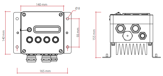 Eltherm Ex-Box LIM/DIS Heat Trace Limiter With Display | Dimensions