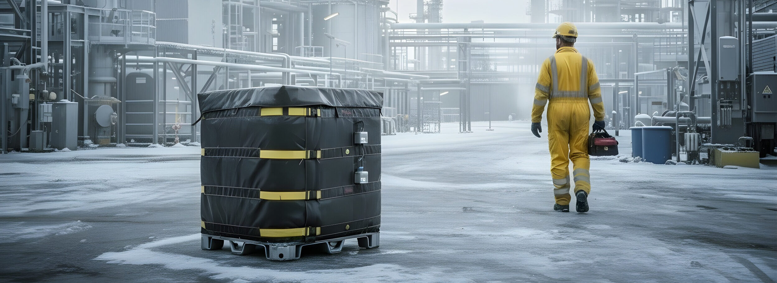 WEXHCIBC ATEX IBC Heater Jacket in Industrial Setting