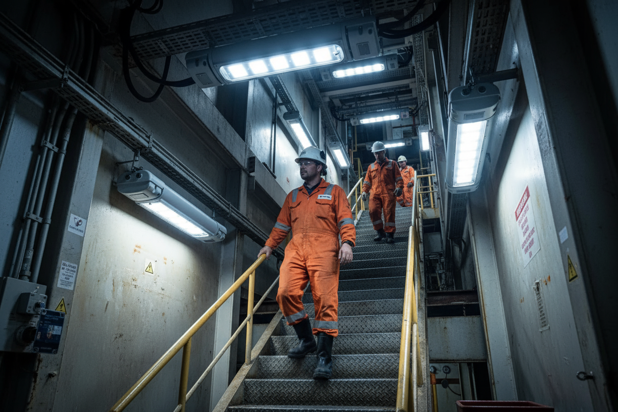 Hazardous Area Lighting in Industrial Stairwell