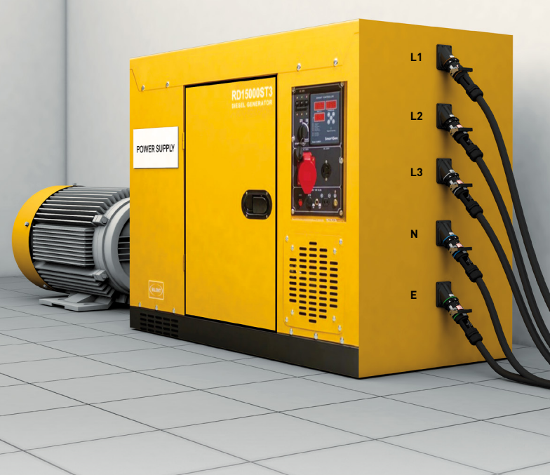 Marechal SP Single Pole Connector in an industrial power distribution setting